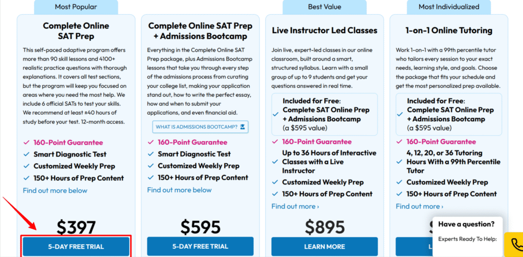 SAT Pricing and Plans