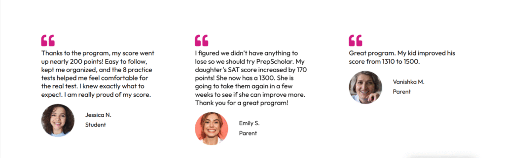 PrepScholar reviews by students